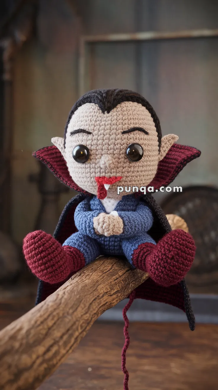Realistic crochet image for Amigurumi Bloodsucking Vampire - FREE Crochet Pattern