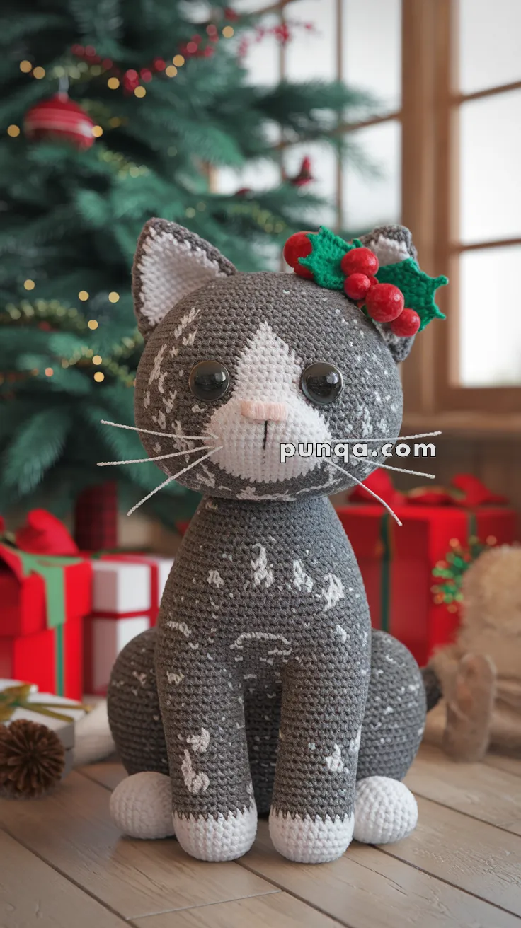 Amigurumi Christmas Cat – FREE Crochet Pattern