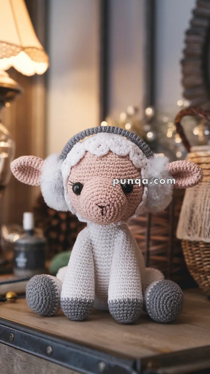 Amigurumi Christmas Lamb With Earmuffs – FREE Crochet Pattern