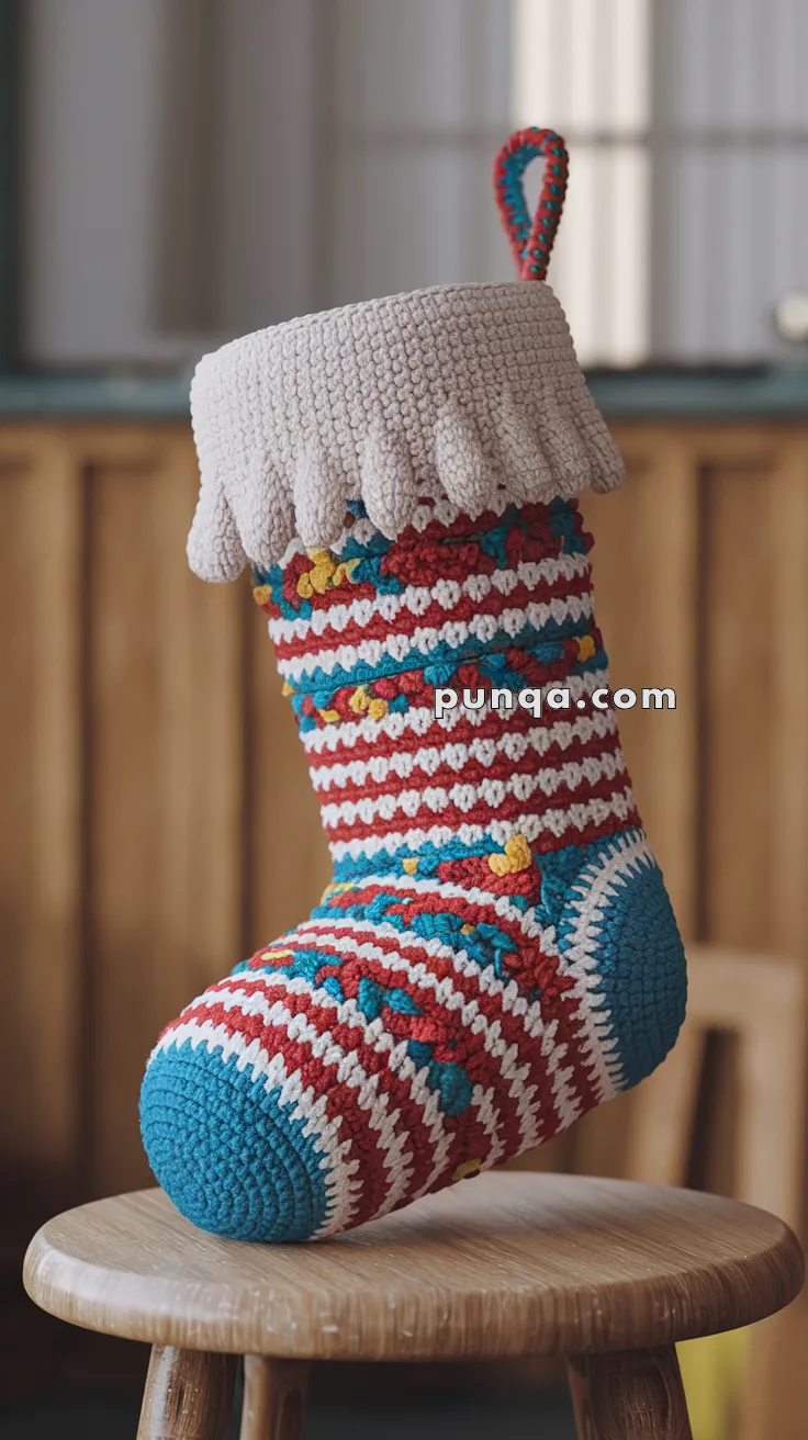 Realistic crochet image for Amigurumi Christmas Stocking - FREE Crochet Pattern