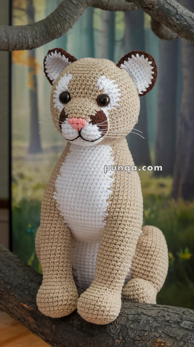 Realistic crochet image for Amigurumi Cougar - FREE Crochet Pattern