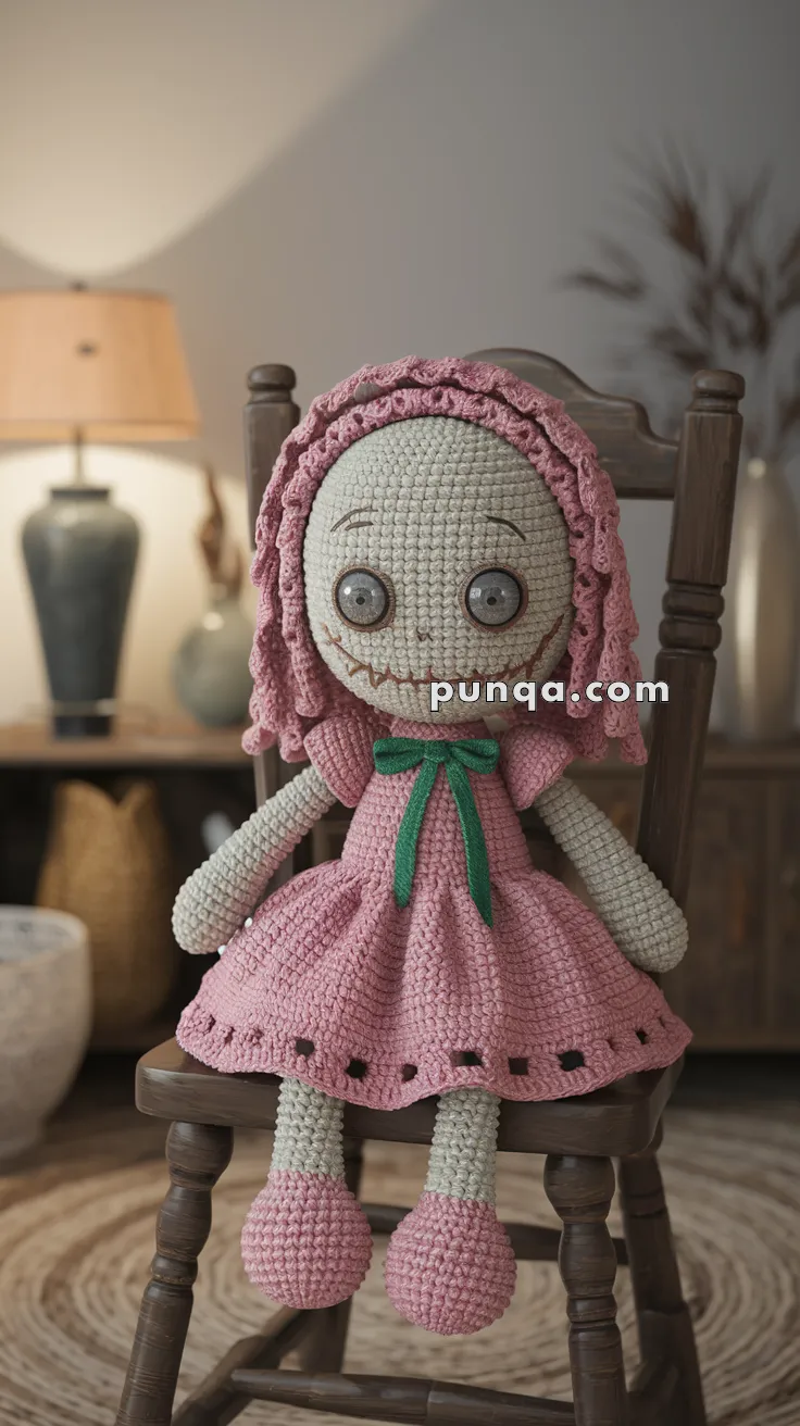 Realistic crochet image for Amigurumi Creepy Doll - FREE Crochet Pattern