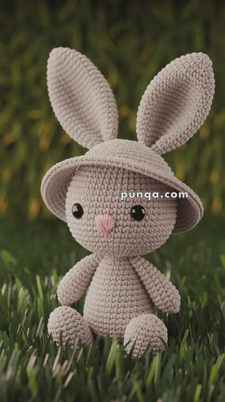 Realistic crochet image for Amigurumi Easter Bonnet - FREE Crochet Pattern