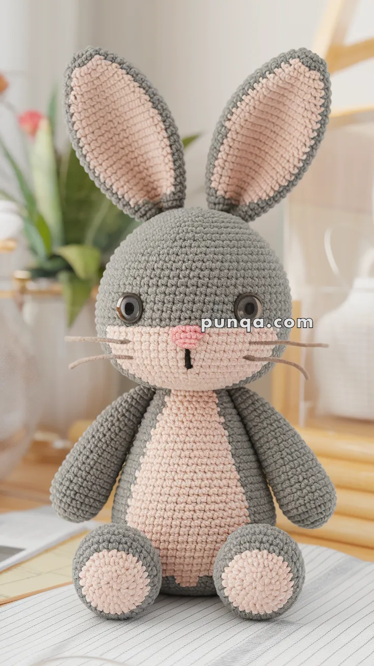 Realistic crochet image for Amigurumi Rabbit - FREE Crochet Pattern