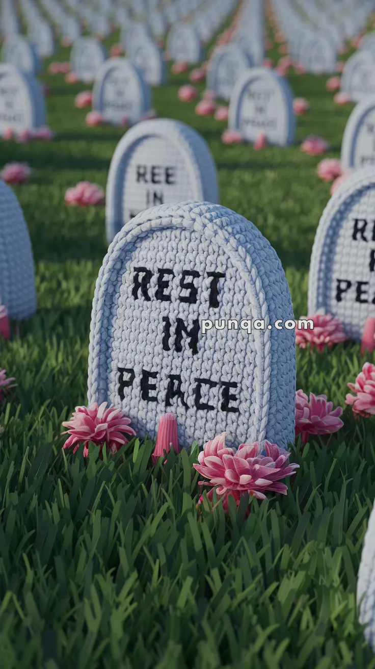 Realistic crochet image for Amigurumi Tombstone - FREE Crochet Pattern