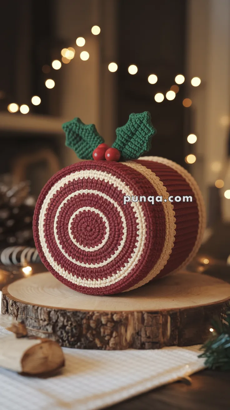 Amigurumi Yule Log Slice – FREE Crochet Pattern