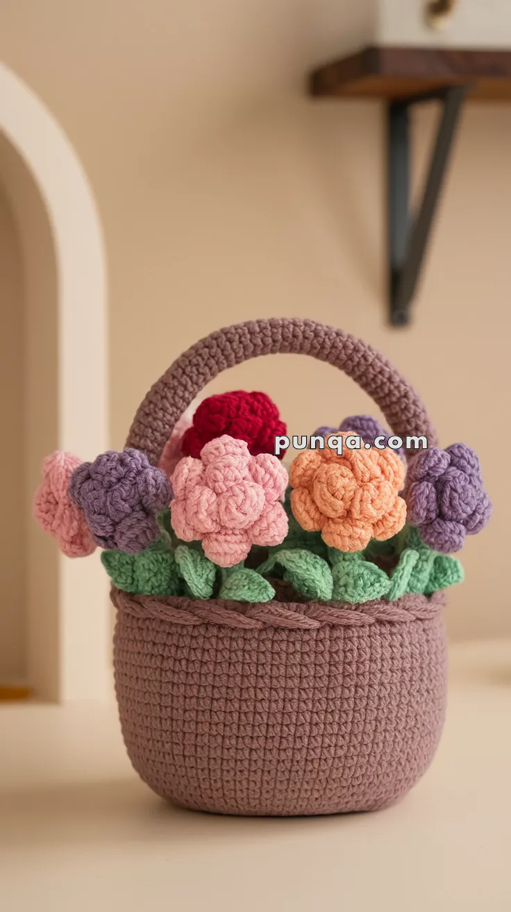 Amigurumi Basket Of Fresh Flowers – FREE Crochet Pattern