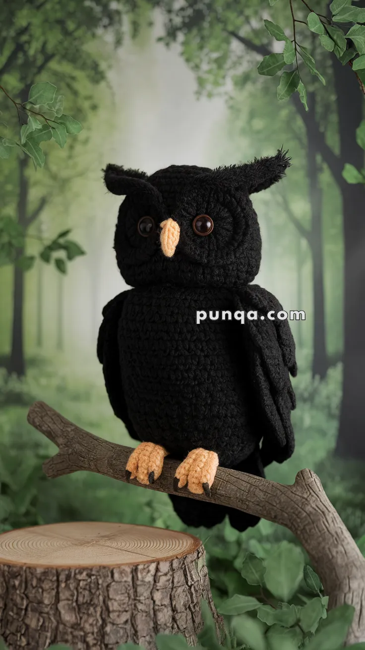 Amigurumi Black Owl – FREE Crochet Pattern