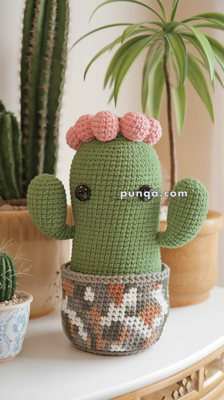 Realistic crochet image for Amigurumi Cactus Buddy - FREE Crochet Pattern