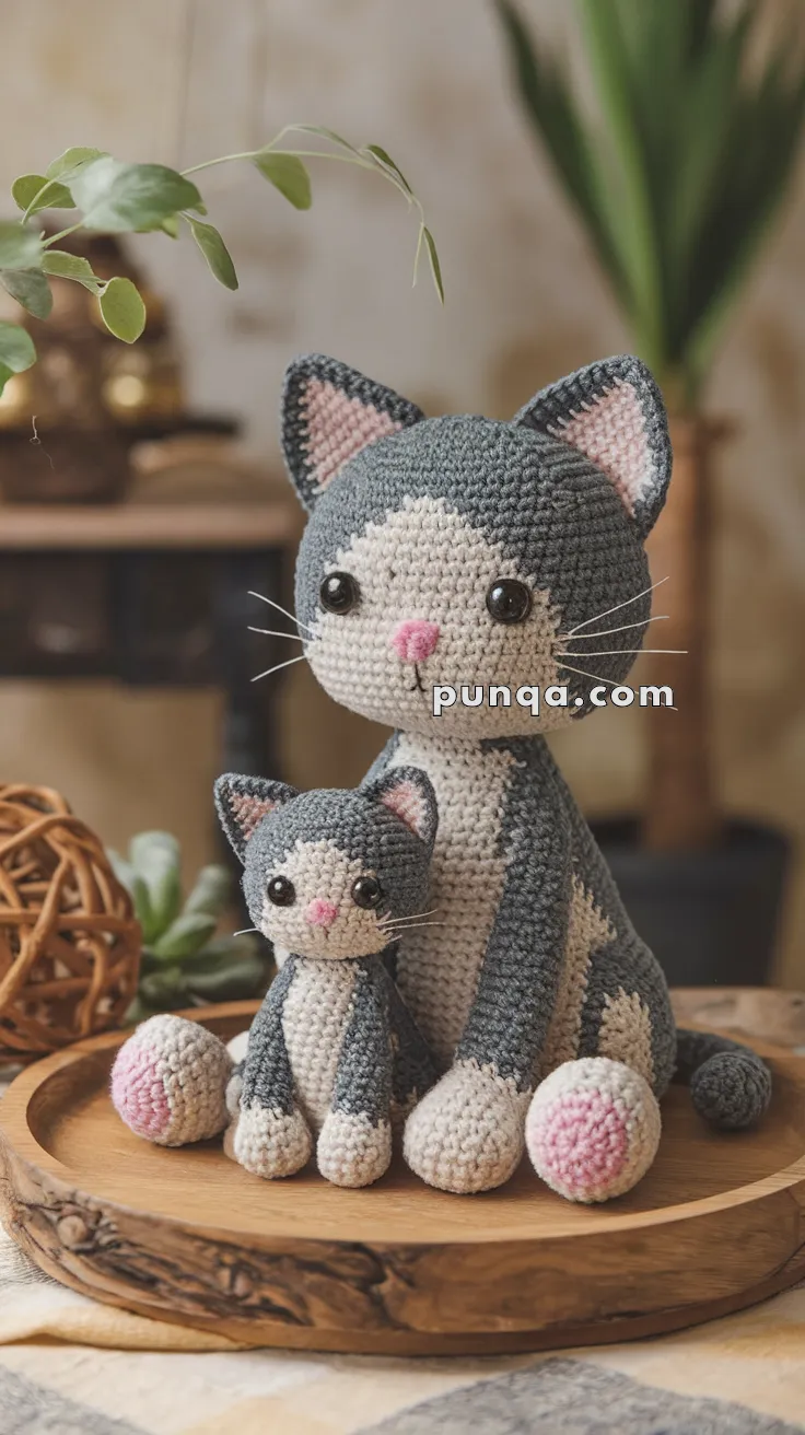 Amigurumi Cat With Kitten – FREE Crochet Pattern