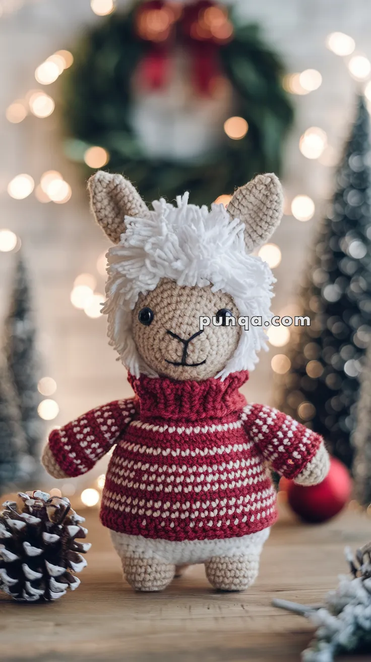 Amigurumi Christmas Alpaca In Sweater – FREE Crochet Pattern
