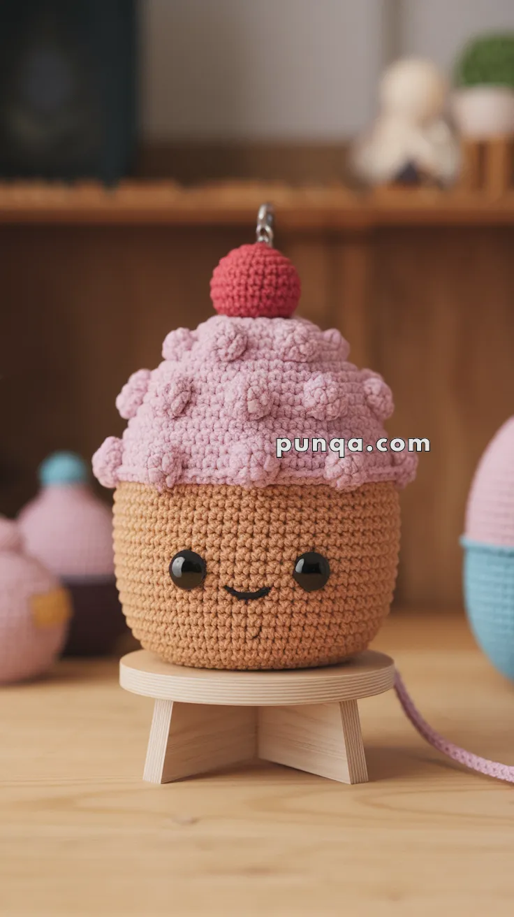 Amigurumi Cupcake Keychain – FREE Crochet Pattern