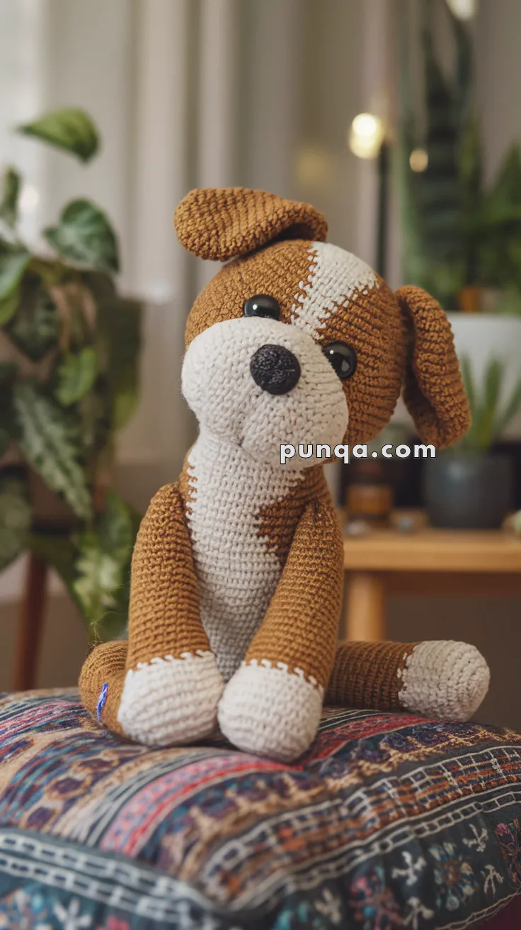 Realistic crochet image for Amigurumi Dog In A Yoga Stretch - FREE Crochet Pattern