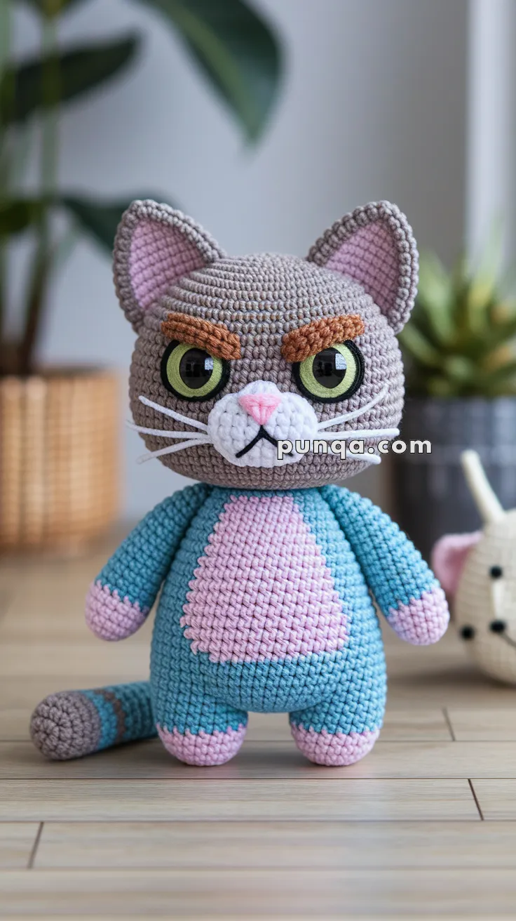 Realistic crochet image for Amigurumi Grumpy Cat - FREE Crochet Pattern