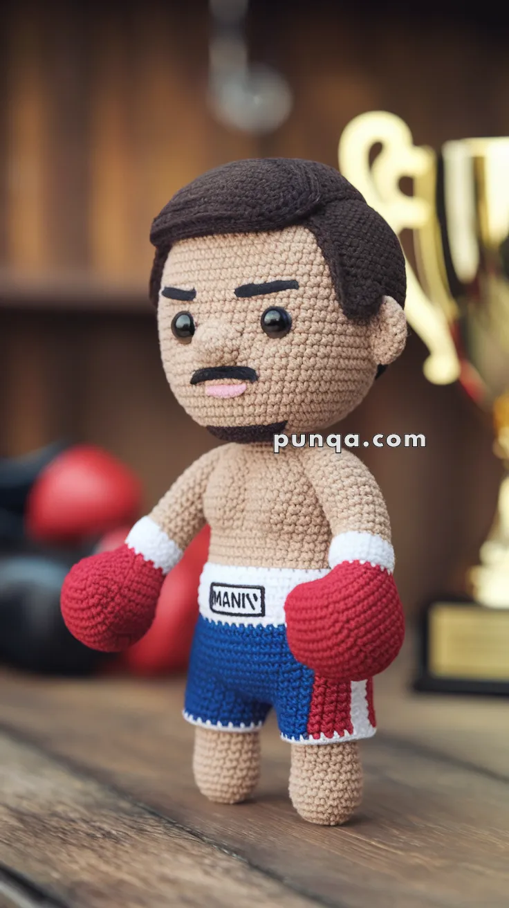 Realistic crochet image for Amigurumi Manny Pacquiao - FREE Crochet Pattern