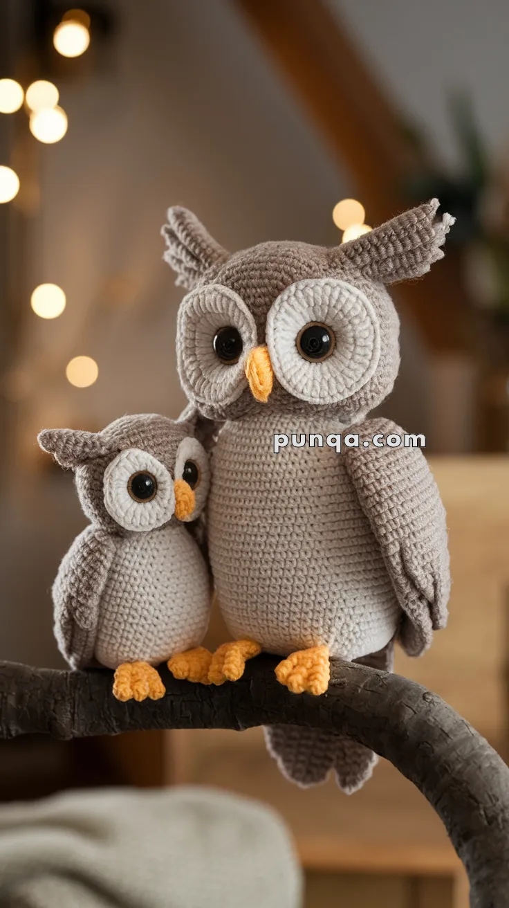 Realistic crochet image for Amigurumi Owl With Owlet - FREE Crochet Pattern