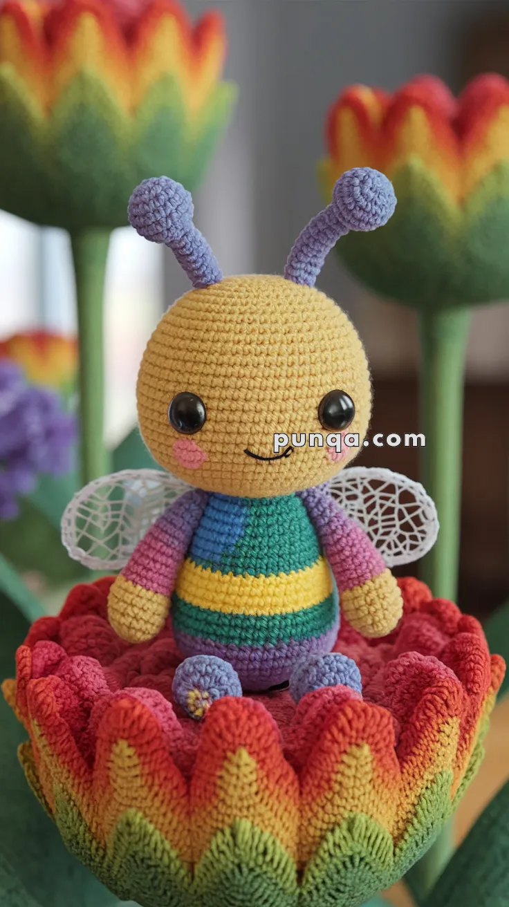 Amigurumi Rainbow Bee – FREE Crochet Pattern