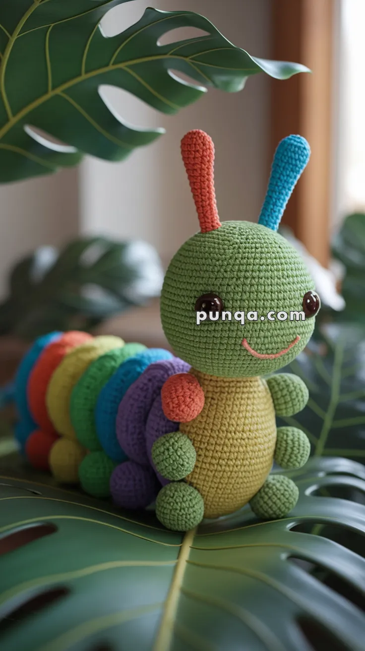 Amigurumi Rainbow Caterpillar – FREE Crochet Pattern
