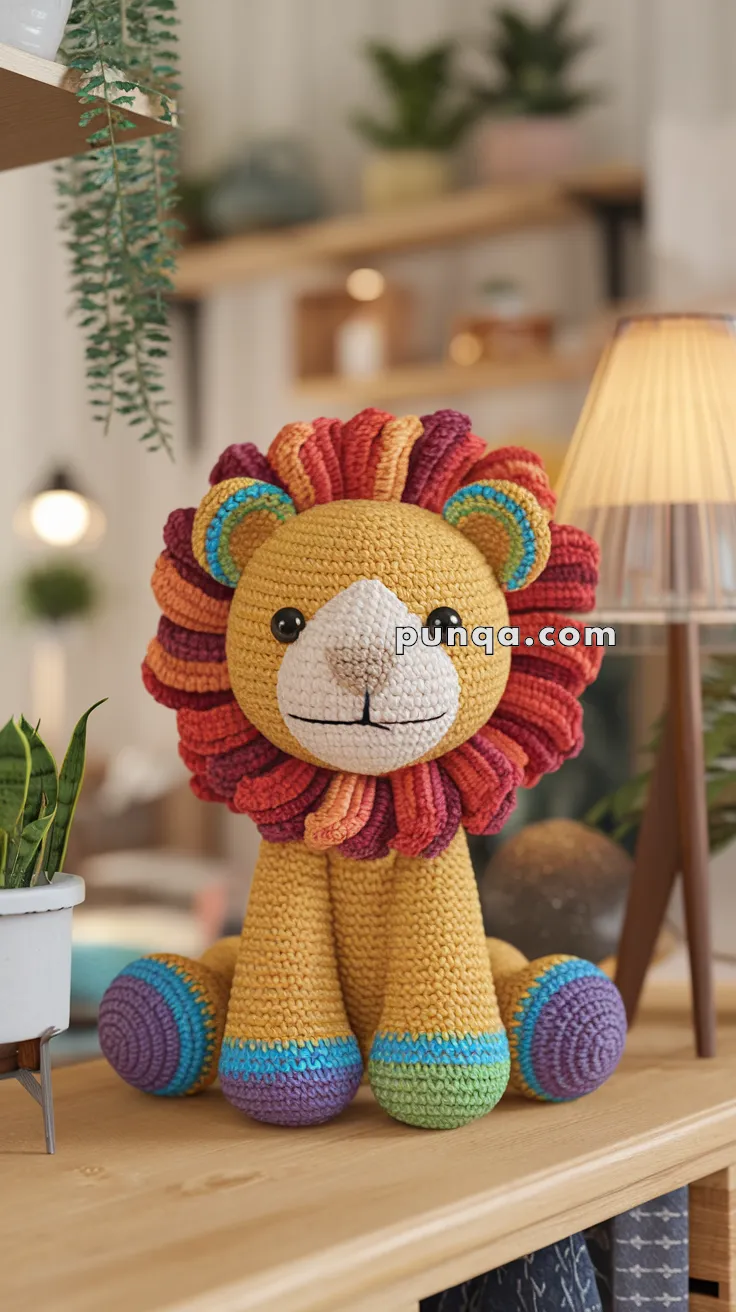 Amigurumi Rainbow Lion – FREE Crochet Pattern