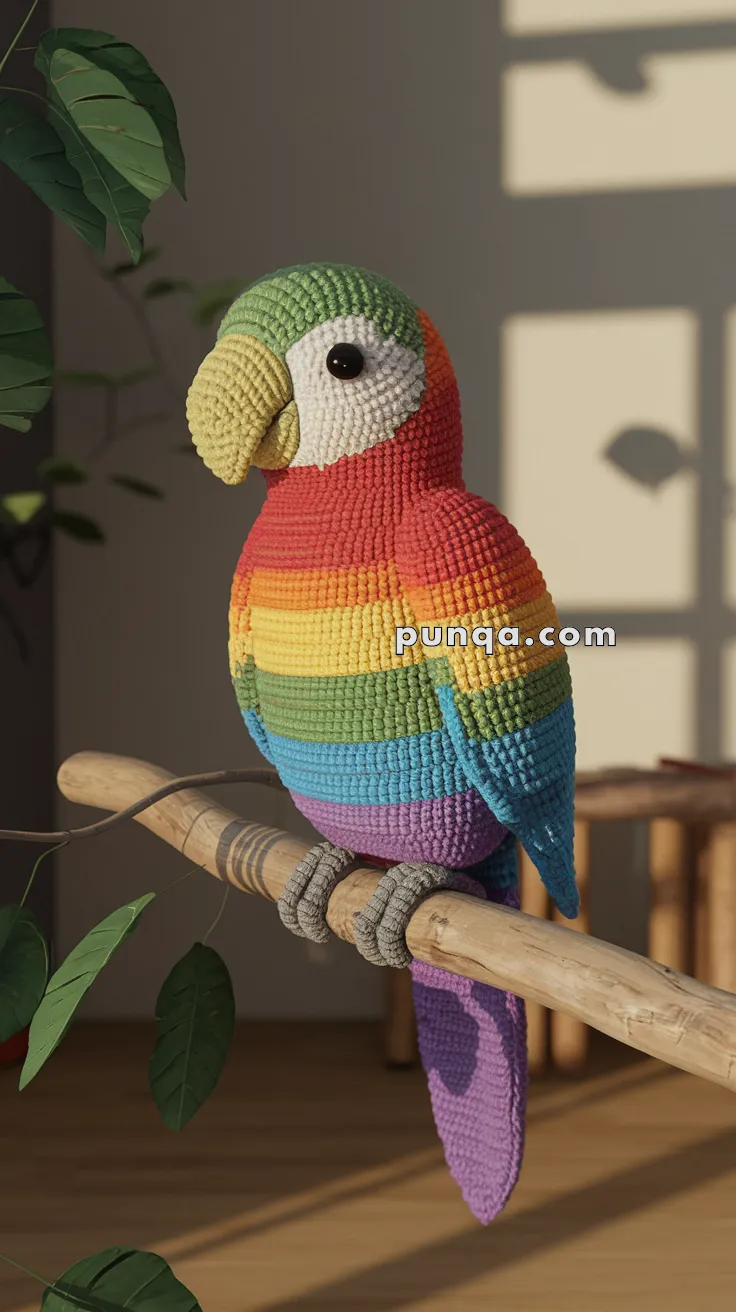 Amigurumi Rainbow Parrot – FREE Crochet Pattern