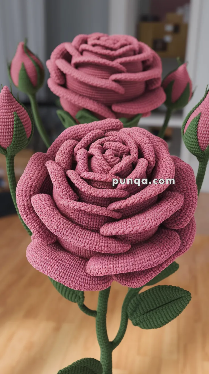 Realistic crochet image for Amigurumi Rose - FREE Crochet Pattern
