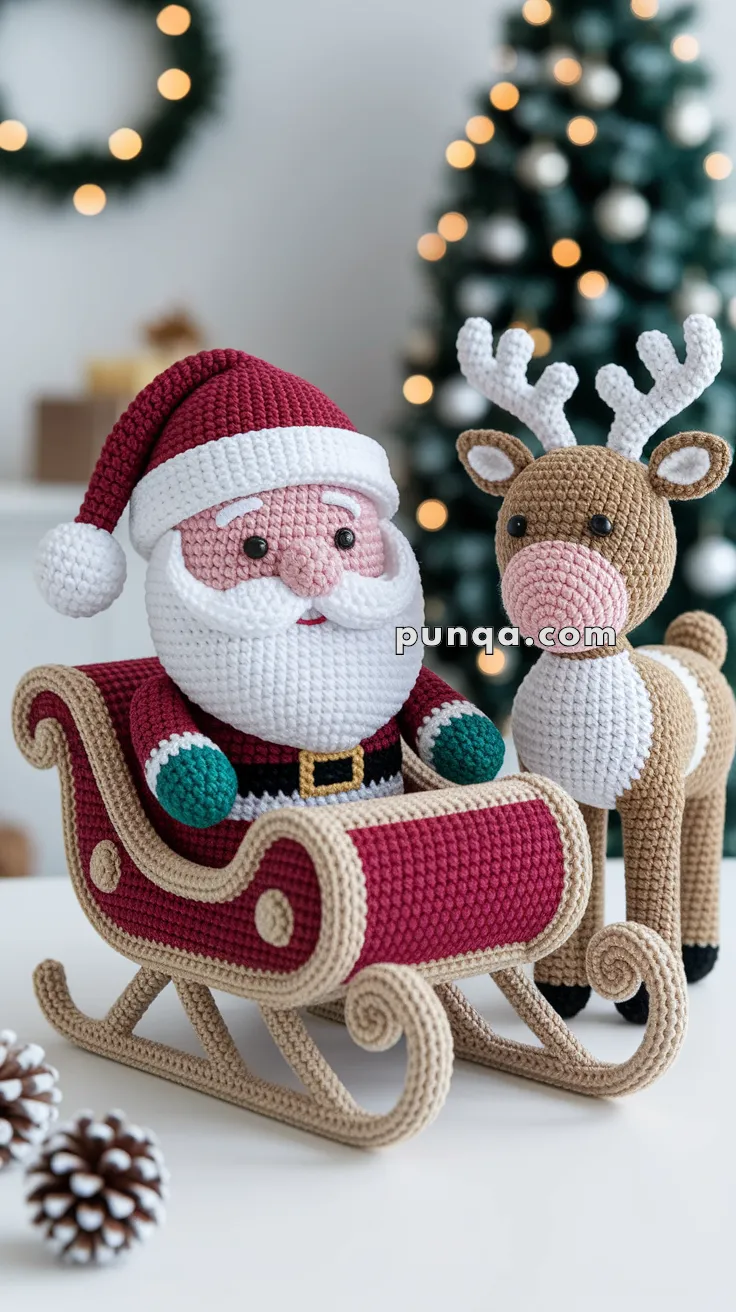 Amigurumi Santa’s Sleigh And Reindeers Set – FREE Crochet Pattern