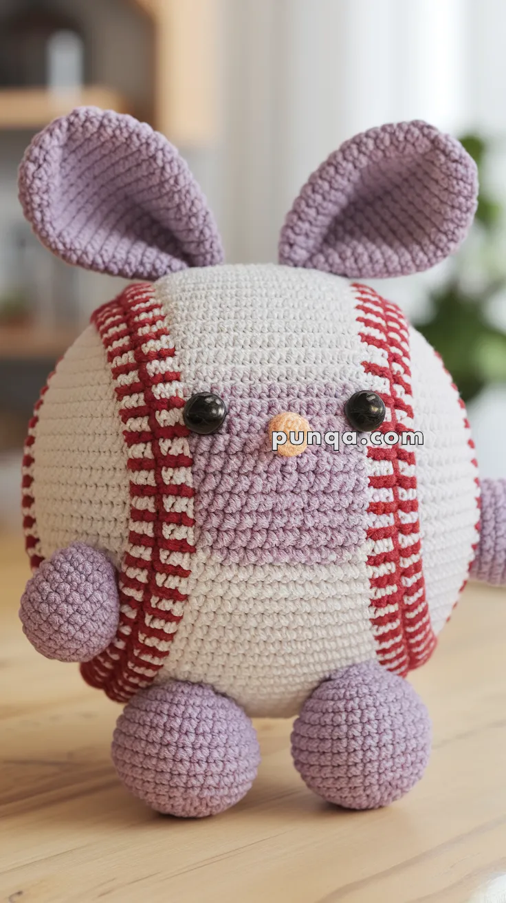 Realistic crochet image for Amigurumi Softball Ball - FREE Crochet Pattern