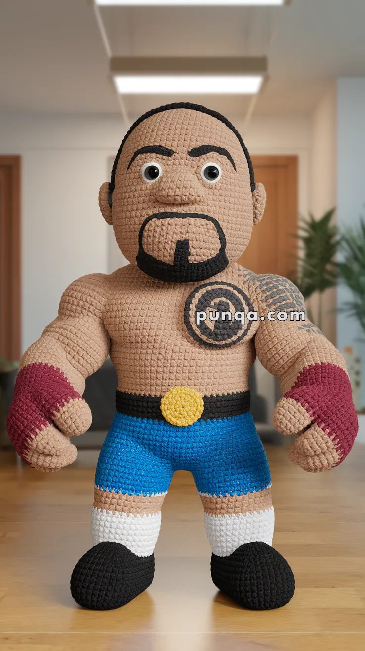 Amigurumi The Rock (Dwayne Johnson) – FREE Crochet Pattern