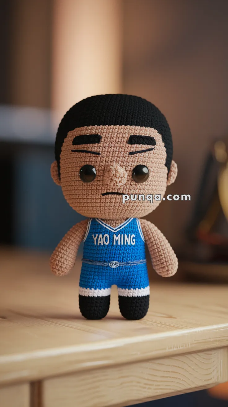 Realistic crochet image for Amigurumi Yao Ming - FREE Crochet Pattern