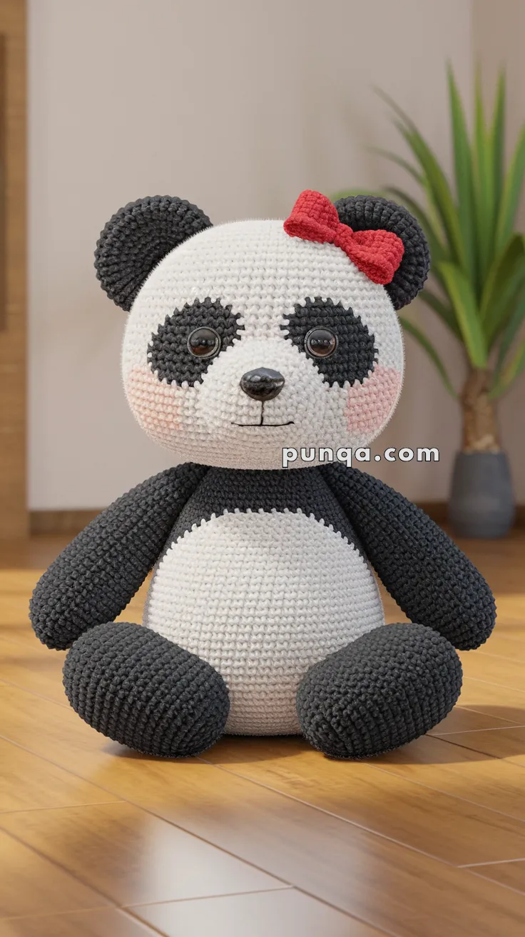 Amigurumi Panda With Red Bow – FREE Crochet Pattern